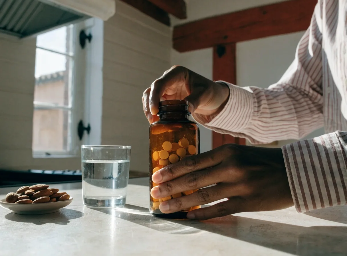Preparando un vaso de agua en una cocina luminosa